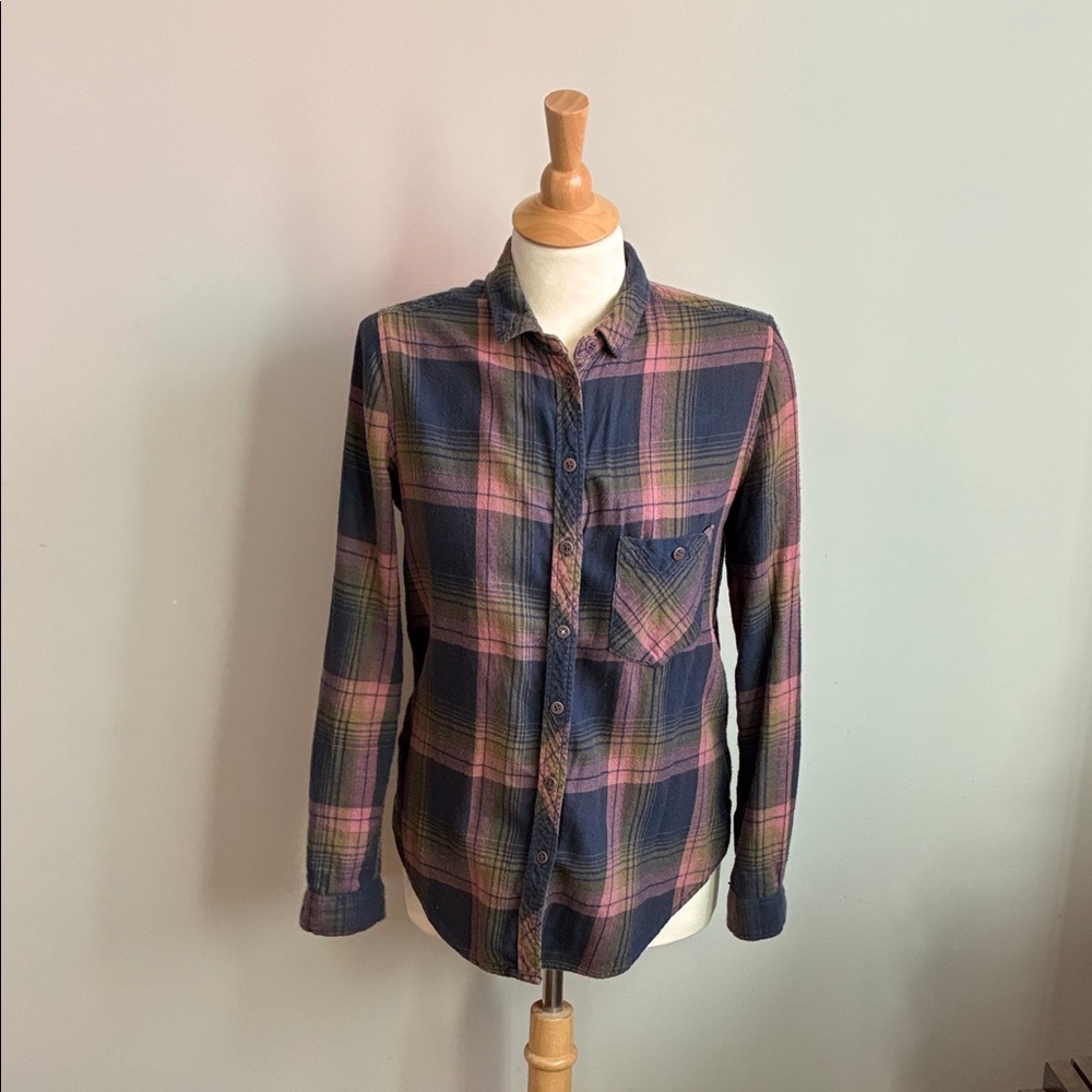Women’s Plaid Shirt - Blue and Pink